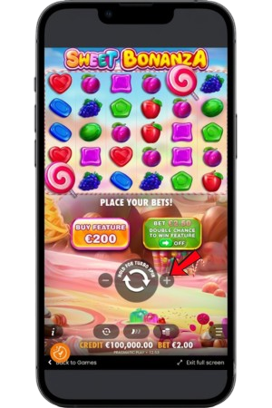 Sweet Bonanza demo reels draaien met de spinknop